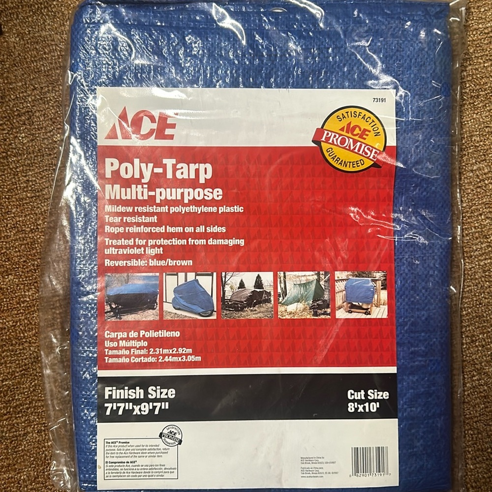 ace poly-tarp 7’7’X9’7’. see pics